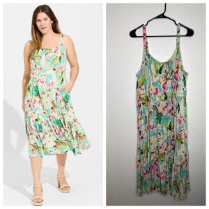 Torrid super soft knit sleeveless floral midi dress beach colorful stretch 3x